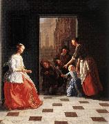 OCHTERVELT, Jacob Street Musicians at the Doorway of a House dh china oil painting reproduction